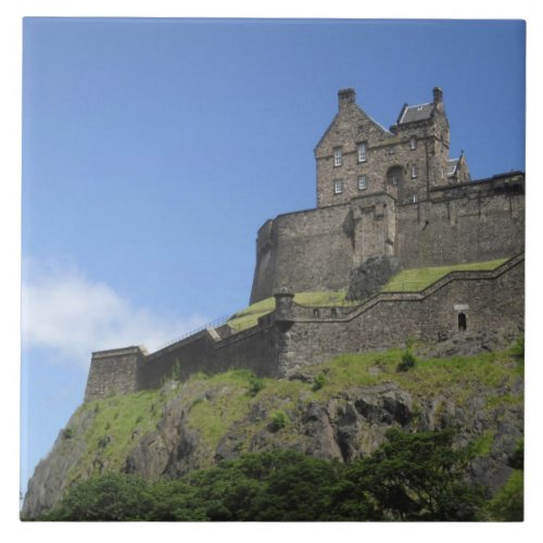 View of Edinburgh Castle Edinburgh Scotland 2 Ceramic Tile