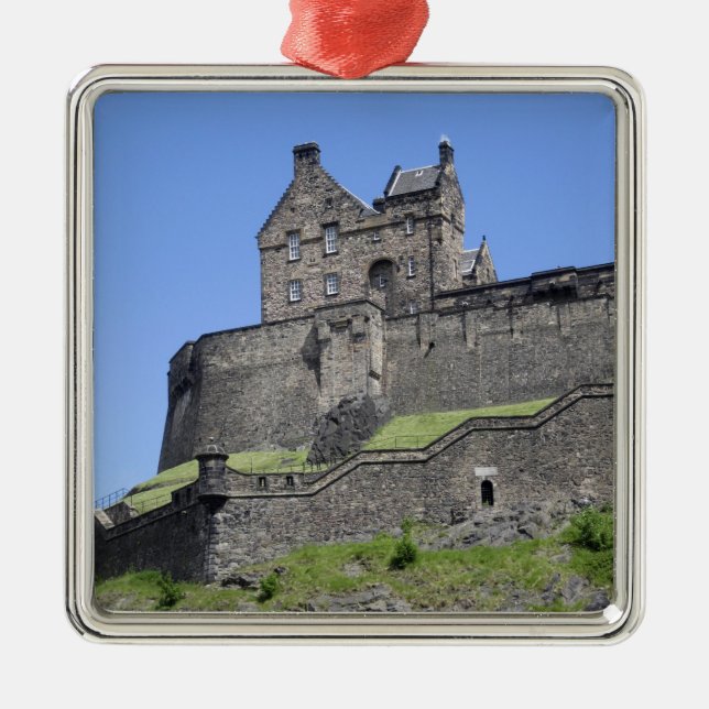 View of Edinburgh Castle, Edinburgh, Scotland, Metal Ornament (Front)