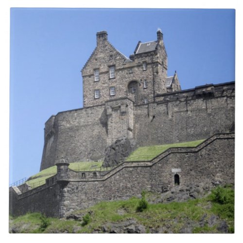 View of Edinburgh Castle Edinburgh Scotland Tile