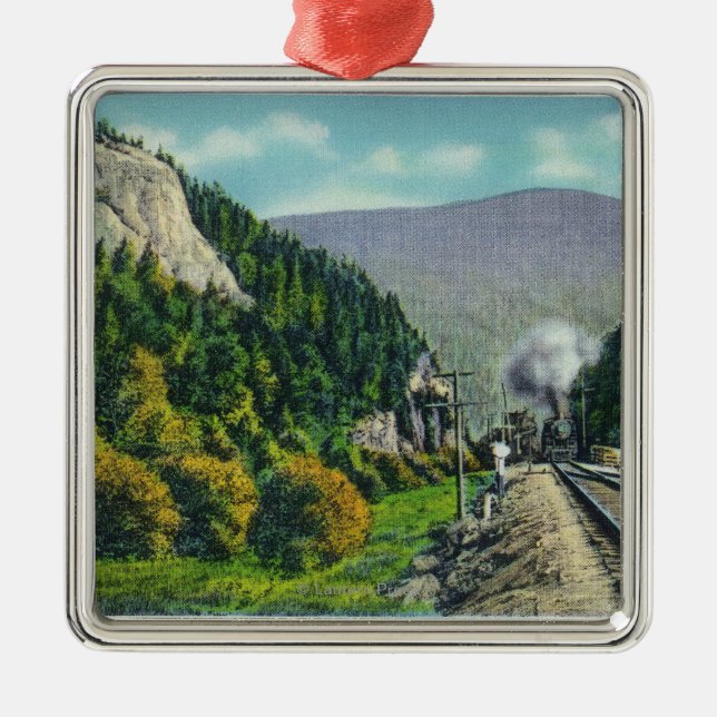 View of Elephant's Head & Crawford Notch Entranc Metal Ornament (Front)