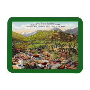 View of Estes Park Colorado Vintage Magnet