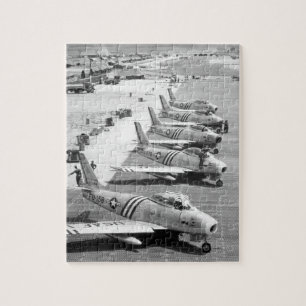 View of F-86 airplanes on the flight_War Image Jigsaw Puzzle