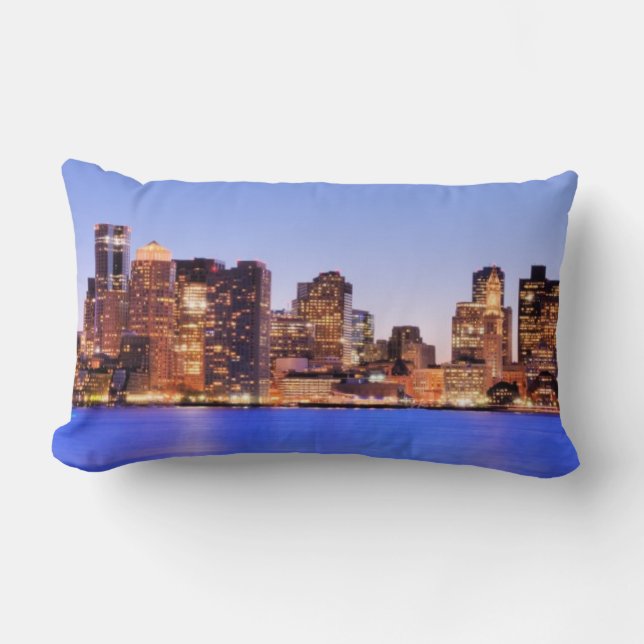View of Financial District of downtown Boston Lumbar Pillow (Front)