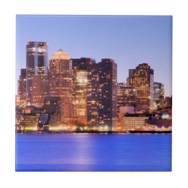 View of Financial District of downtown Boston Tile (Front)
