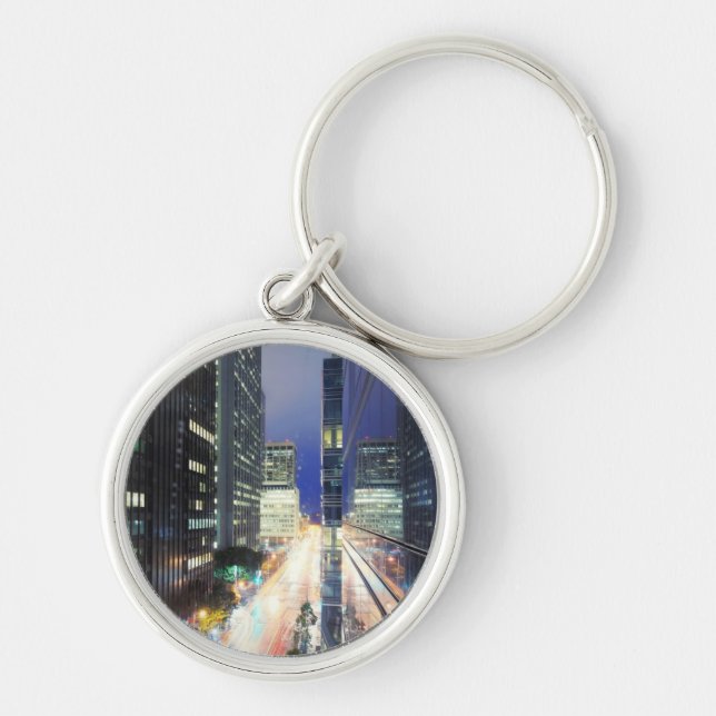 View of financial district office buildings keychain (Front)