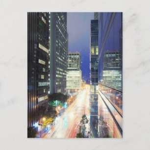 View of financial district office buildings postcard