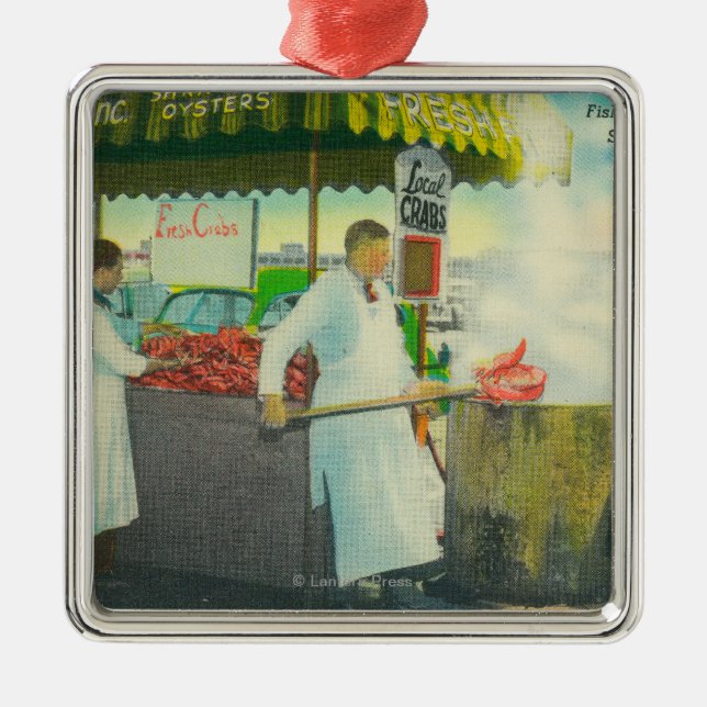 View of Fisherman's Wharf, Crabs Getting Metal Ornament (Front)