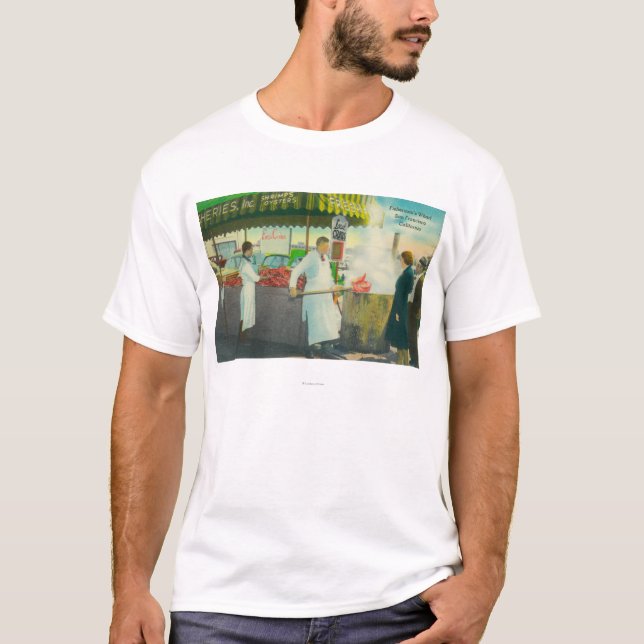 View of Fisherman's Wharf, Crabs Getting T-Shirt (Front)