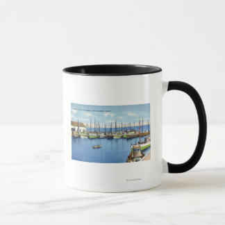 View of Fishing Fleet in the Harbor Mug