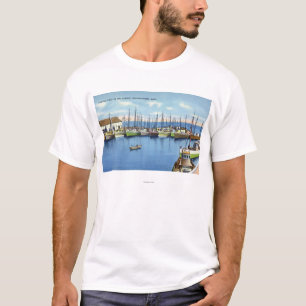 View of Fishing Fleet in the Harbor T-Shirt