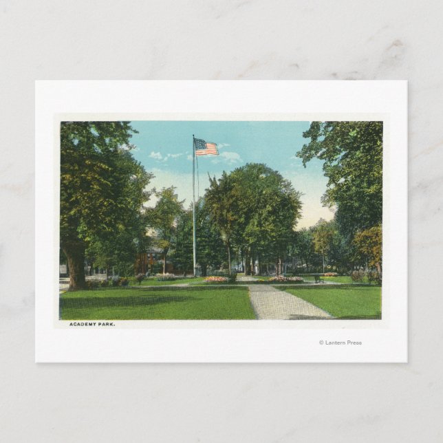 View of Flagpole at Academy Park Postcard (Front)