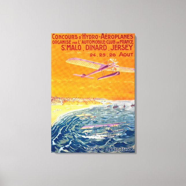 View of Float Planes in Air and Water Poster Canvas Print (Front)