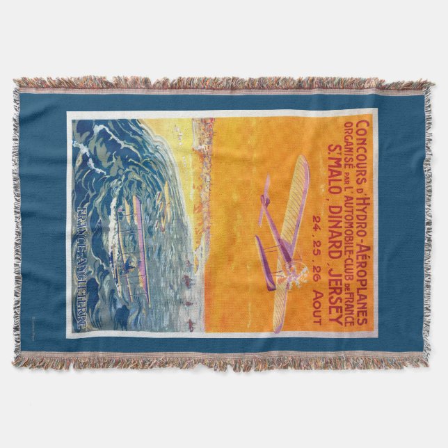 View of Float Planes in Air and Water Poster Throw Blanket (Front)
