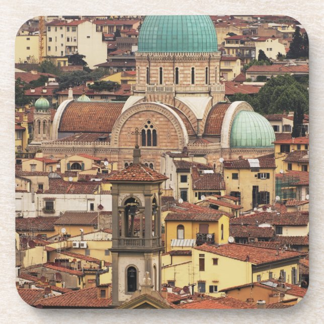 View of Florence, Italy from Piazza Beverage Coaster (Front)