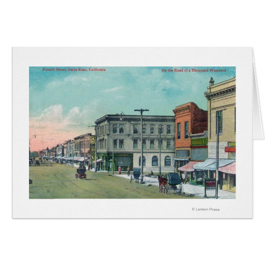 View of Fourth StreetSanta Rosa, CA Cards (Front Horizontal)