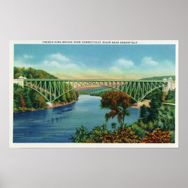 View of French King Bridge over Connecticut Poster (Front)