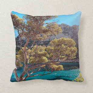 View of French Riviera in Marseill France Throw Pillow
