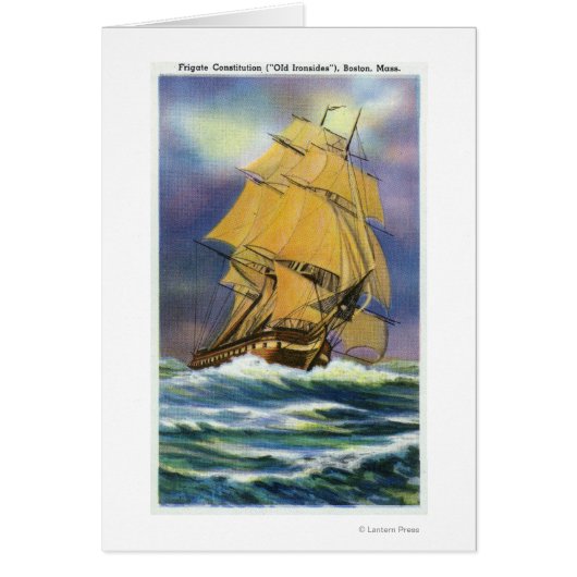 View of Frigate Constitution, Old Ironsides Cards (Front)