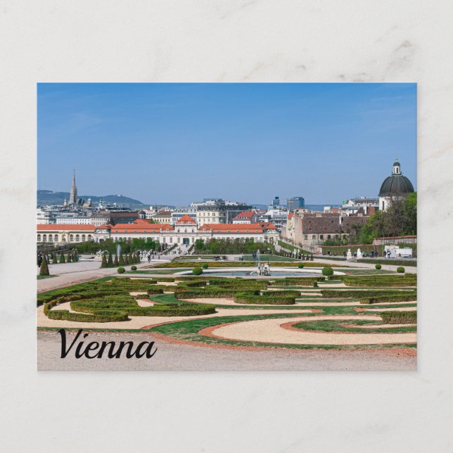 View of gardens near Lower Belvedere palace Postcard (Front)