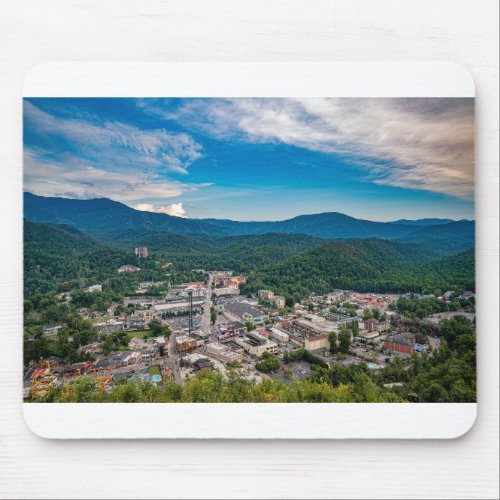 View Of Gatlinburg Tennessee Smoky Mountains Mouse Pad