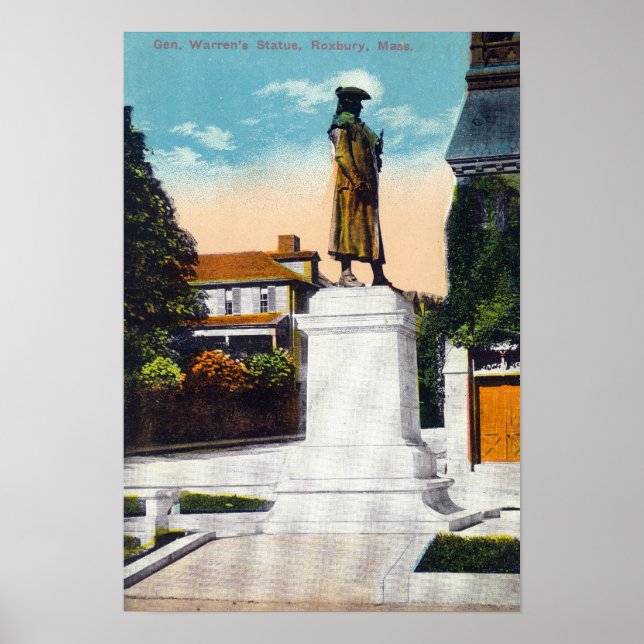 View of General Warren's Statue Poster (Front)