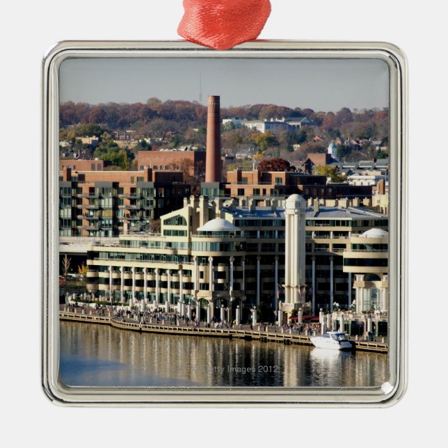 View of Georgetown and Waterfront-Washington DC Metal Ornament (Front)