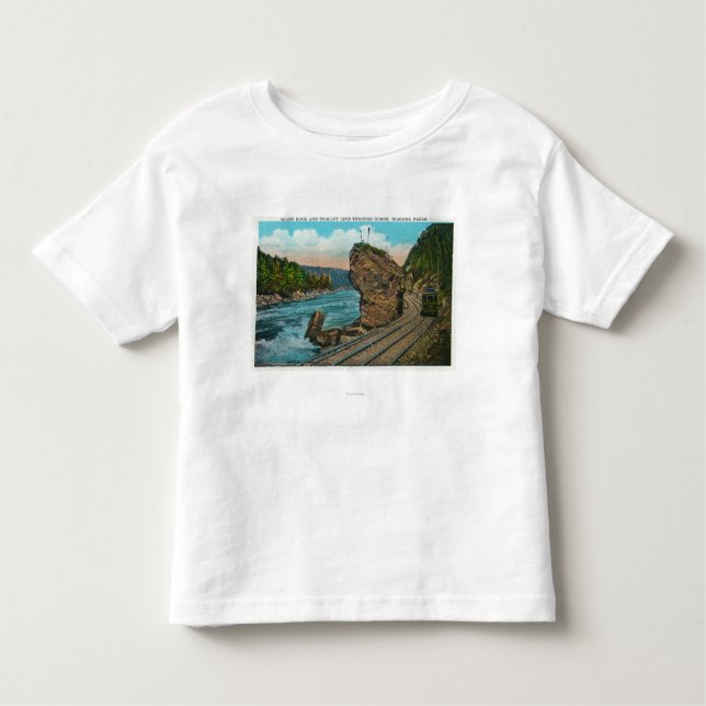 View of Giant Rock and Trolley Line through Toddler T-shirt (Front)