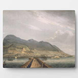 View of Gibraltar, engraved by Thomas Sutherland f Plaque