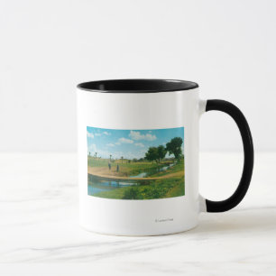 View of Golfer Hitting Ball Mug
