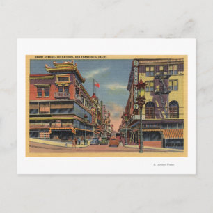 View of Grant Avenue, Chinatown Postcard