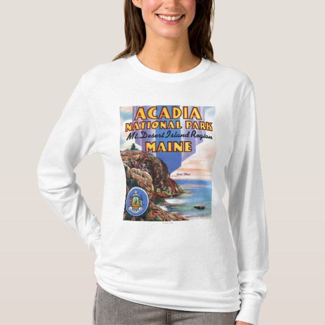 View of Great Head and Maine Seal T-Shirt (Front)