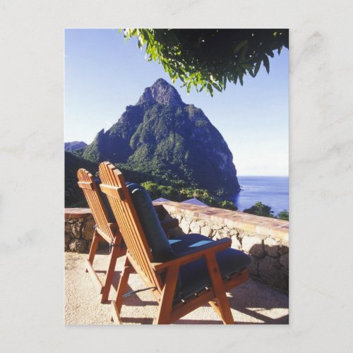 View of Gros Piton from Stonefield Estate Villa Postcard