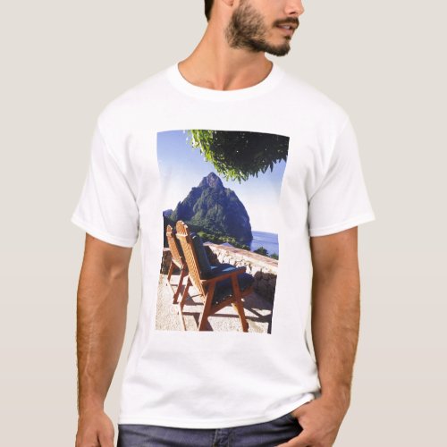View of Gros Piton from Stonefield Estate Villa T_Shirt