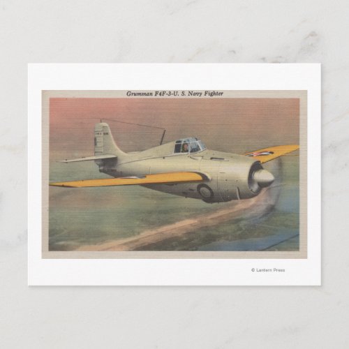 View of Grumman F4F_3_US Navy Fighter Postcard