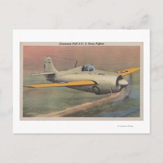 View of Grumman F4F-3-U.S. Navy Fighter Postcard (Front)