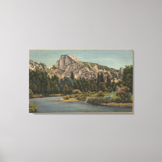 View of Half Dome from Valley Floor Canvas Print (Front)
