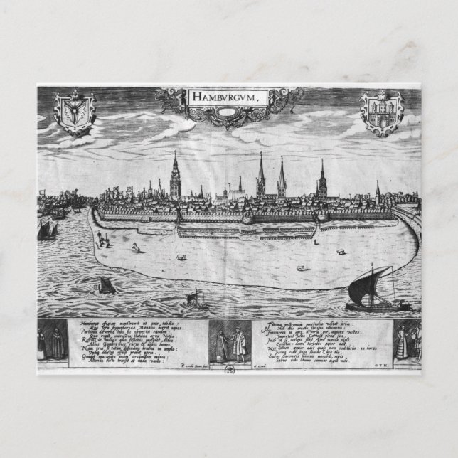 View of Hamburg Postcard (Front)