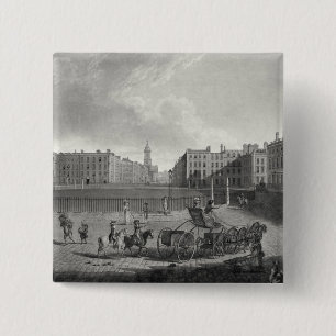 View of Hanover Square, engraved by Robert Pollard Pinback Button