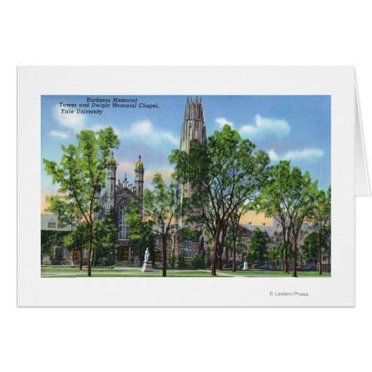 View of Harkness Memorial Tower, Dwight Chapel Cards (Front Horizontal)