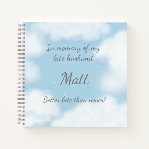 View of Heaven Dreamy White Clouds Personalized Notebook