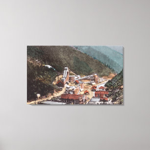 View of Hecla Mine Looking Down the Canyon Canvas Print
