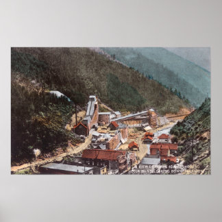 View of Hecla Mine Looking Down the Canyon Poster
