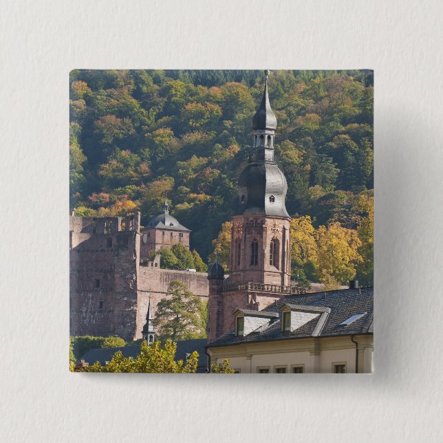 View of Heidelberg's Old Town Button (Front)