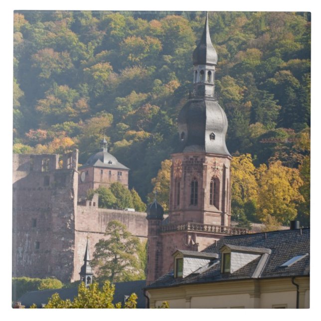 View of Heidelberg's Old Town Ceramic Tile (Front)