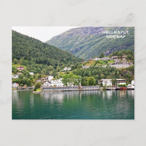 View of Hellesylt Geirangerfjord Norway Postcard