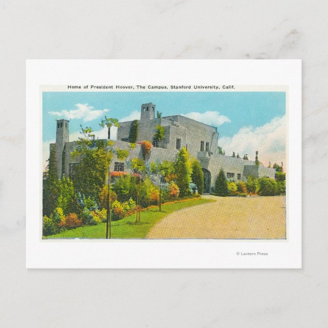 View of Hoover's Home, Stanford U Campus Postcard (Front)