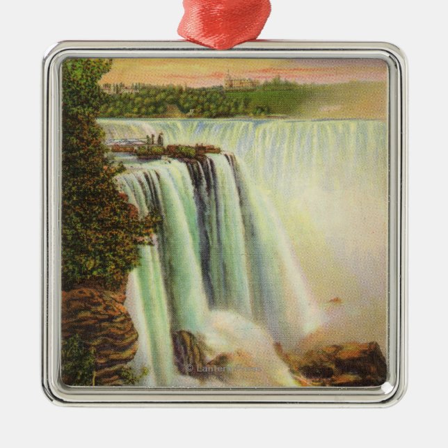 View of Horseshoe Falls from Goat Island Metal Ornament (Front)