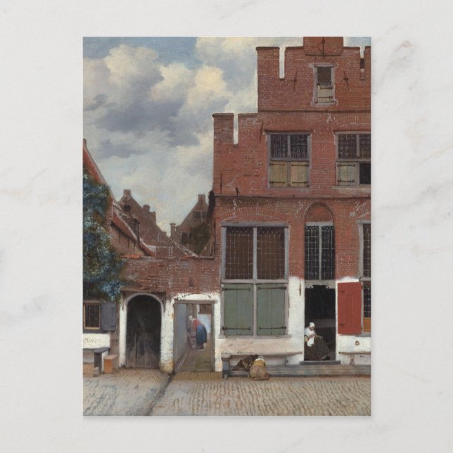 View of houses in Delft The Little Street Postcard (Front)