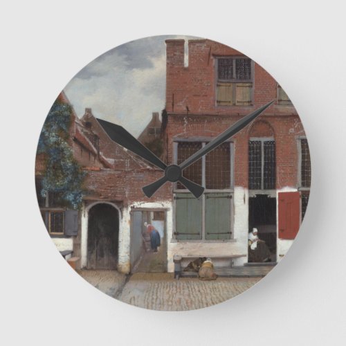 View of houses in Delft The Little Street Round Clock