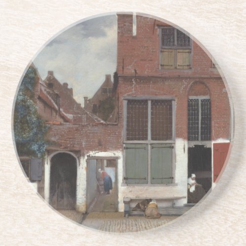 View of houses in Delft The Little Street Sandstone Coaster
